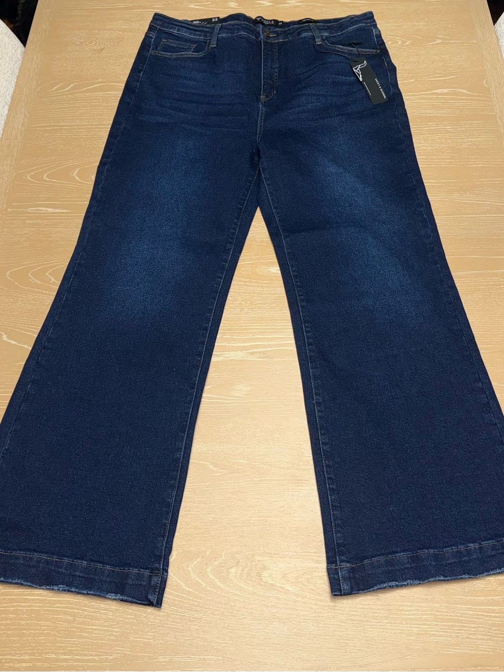 Lucky & Blessed Dark Blue Wide-Leg Jeans